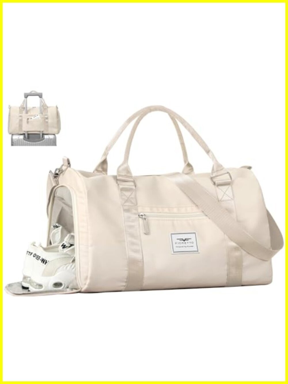 Women's Gym Tote Duffle Bag with Wet Pocket & Shoe Compartment, Sports Duffel
